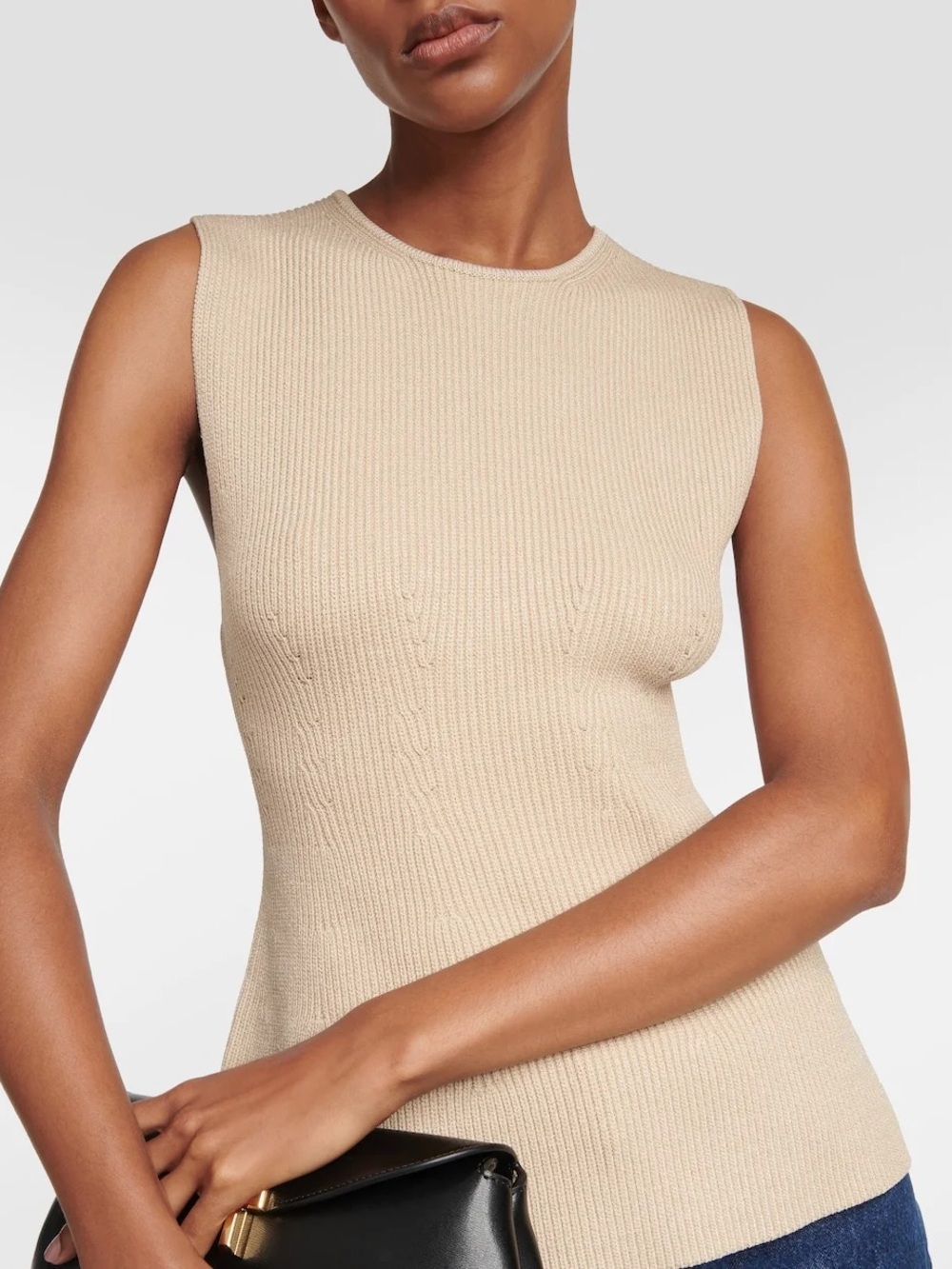 Toteme Ribbed Knit Peplum Top